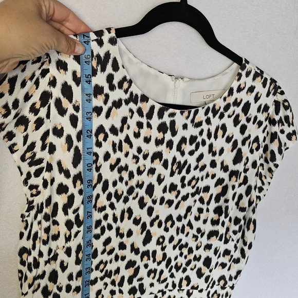 LOFT Black and White Animal Print Dress - Picture 9 of 13